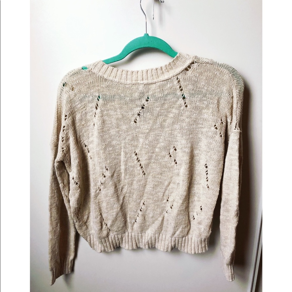 Distressed Crop Sweater - Picture 2 of 3